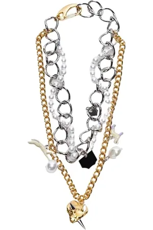 Marni Accessoarer, Dam, ONE Size, Halsband med pärlor och nitar