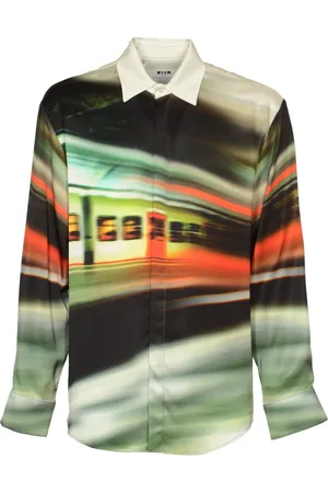 Msgm Skjorta, Herr, 2Xl, Färgglad Ledig Skjorta