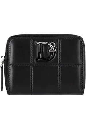 Dsquared2 Accessoarer, Dam, ONE Size, Läder, Quiltad Läderplånbok med Dragkedja