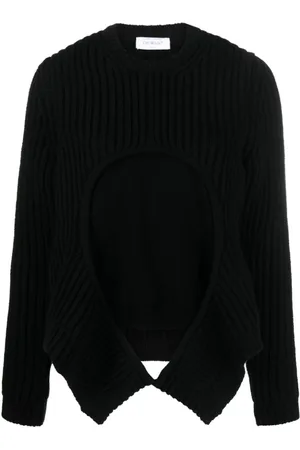 OFF-WHITE Stickade tröjor & koftor, Dam, 2Xs, Polyester, Meteor Utskuren Tröja