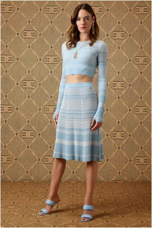 Elisabetta Franchi Stickade tröjor & koftor, Dam, M, Rundhals Jersey