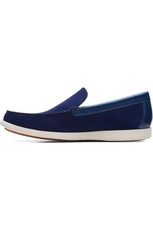 Clarks Skor, Herr, 40 EU, Läder, Blå lädermockasin Ferius Creek