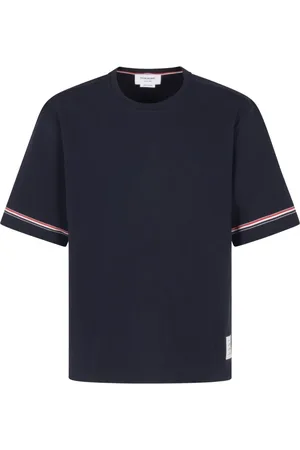 Thom Browne Topp, Herr, XL, Bomull, Rugby Fit T-shirt med Rand