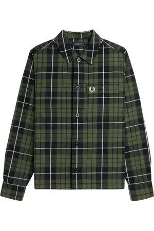 Fred Perry Skjorta, Herr, S, Bomull, Rutig bomullsskjorta med patchfickor