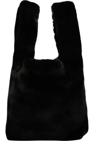 Stand Studio Väska, Dam, ONE Size, Fuskpäls, Svart Tote Bag i Fuskpäls