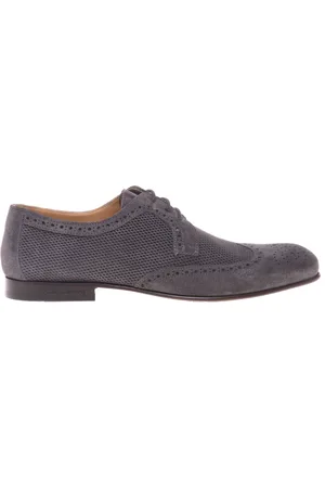 BALDININI Skor, Herr, 45 EU, Grey printed suede lace-up