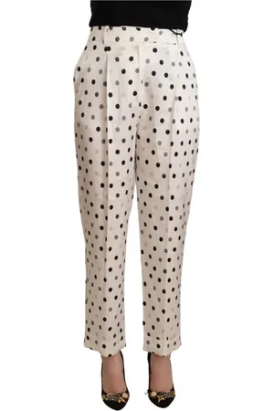 ERMANNO SCERVINO Byxor, Dam, S, Högmidjade, avsmalnande byxor med prickar