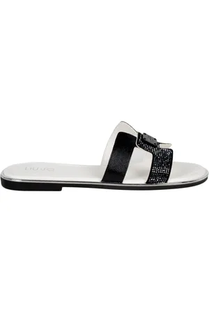 Liu Jo Skor, Dam, 37 EU, Läder, Eleganta slip-on sandaler med utsmyckningar