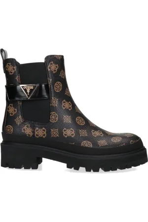 Guess Skor, Dam, 41 EU, Bruna Logo 4G Svarta Triangelboots