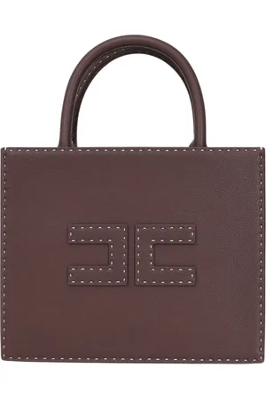 Elisabetta Franchi Väska, Dam, ONE Size, Läder, Brun Tote Bag med Axelrem