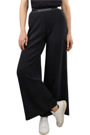 EA7 Byxor, Dam, XS, Polyester, Logo Elastisk Midja Vida Ben Byxor