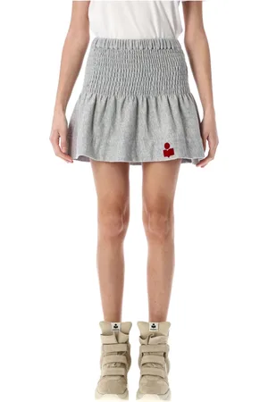 Isabel Marant Kjol, Dam, 2Xs, Bomull, Grå Flared Mini Kjol Bomull Jersey