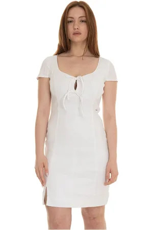 Guess Klänning, Dam, XL, Linne, Hjärtformad miniklänning med rosetter