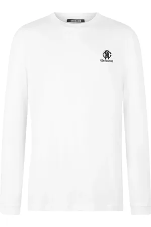 Roberto Cavalli Topp, Herr, XL, Bomull, Monogram Långärmad Bomullstee