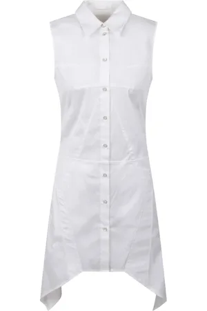 Helmut Lang Klänning, Dam, 2Xs, Bomull, Bustier Skjortklänning med Näsdukssöm