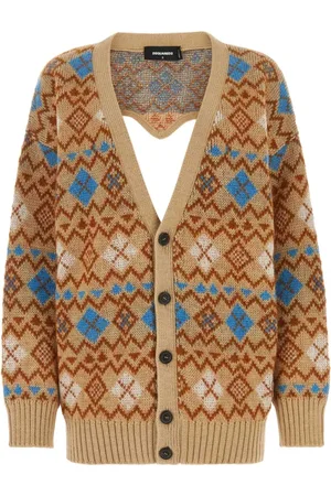 Dsquared2 Stickade tröjor & koftor, Dam, M, Nylon, Broderad kofta i ullmix