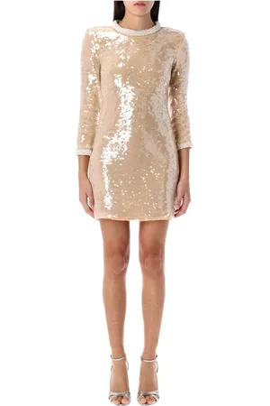 Self-Portrait Klänning, Dam, S, Polyester, Sequin Pearl Trim Mini Dress