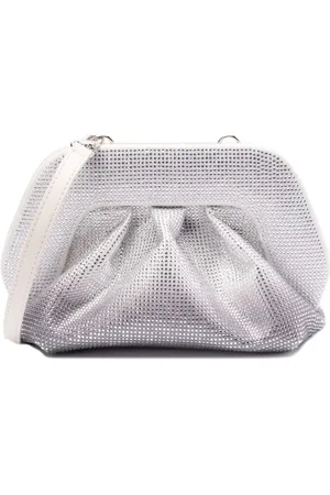 THEMOIRÈ Väska, Dam, ONE Size, Läder, Silver Syntetisk Läder Clutch med Strass