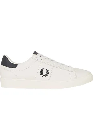 Fred Perry Skor, Herr, 41 EU, Läder, Vita läder tennissneakers med kontrastdetaljer