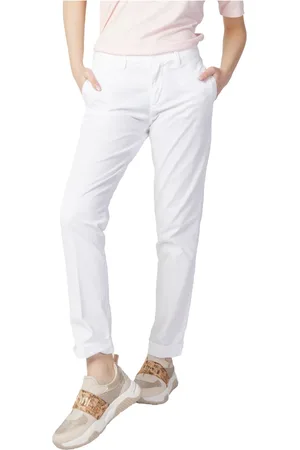Blauer Byxor, Dam, W28, Bomull, Solid Color Slim-Fit Bomullsbyxor
