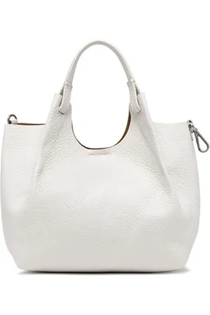 Gianni chiarini Väska, Dam, ONE Size, Läder, Vit läderhandväska Dua modell