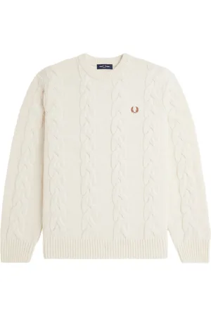 Fred Perry Stickade tröjor & koftor, Herr, L, Kabelstickad Tröja