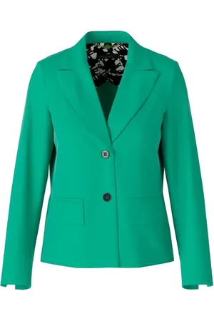Marc Cain Jacka, Dam, M, Grön Blazer med Stilfull Krage och Knappstängning