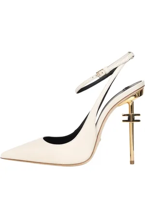 Elisabetta Franchi Skor, Dam, 40 EU, Läder, Slingback-pumps med korsrem