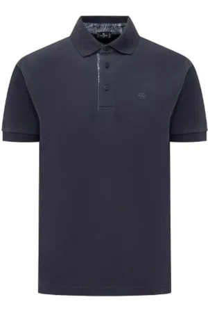 Etro Topp, Herr, S, Bomull, Marinblå Pegasus Pikétröja