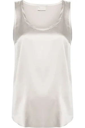 Brunello Cucinelli Topp, Dam, S, Linne, Silkessatinlinne