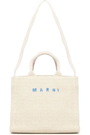 Marni Väska, Dam, ONE Size, Bomull, Liten East/West Raffia Vävd Tygväska