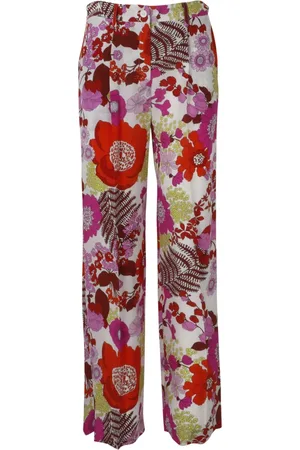 P.A.R.O.S.H. Byxor, Dam, S, Floral Silk Wide Leg Byxor