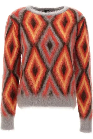 Etro Stickade tröjor & koftor, Dam, 2Xs, Geometrisk Jacquardtröja