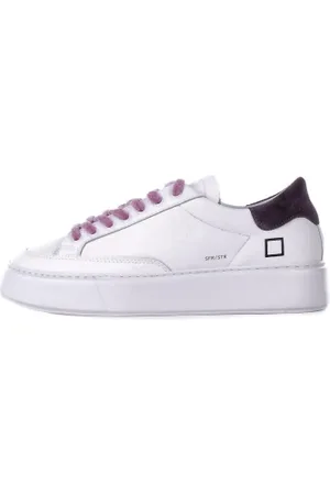 D.A.T.E. Skor, Dam, 40 EU, Läder, Vita Lädersneakers med Logotyp på Sidan