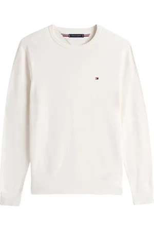 Tommy Hilfiger Stickade tröjor & koftor, Herr, XL, Bomull, Essentiell Bomullströja med Crew Neck