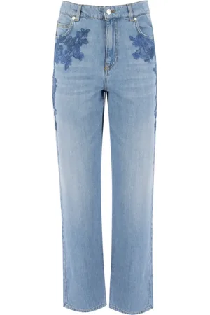 ERMANNO SCERVINO Jeans, Dam, 2Xs, Bomull, Spetsbroderade femficksjeans