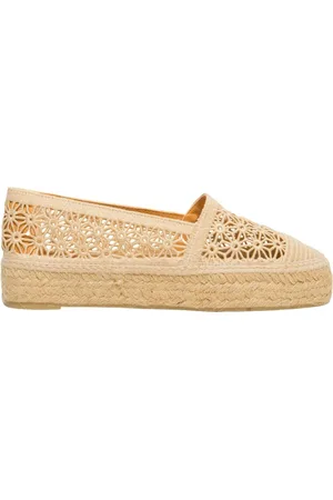 Castaner Skor, Dam, 36 EU, Jute, Virkat Espadrillos med Platt Sula