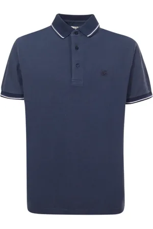 Etro Topp, Herr, XL, Bomull, Blå Polo Tröja Enfärgad Bomull
