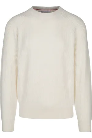 Brunello Cucinelli Stickade tröjor & koftor, Herr, M, Lyxig Cashmere Tröja