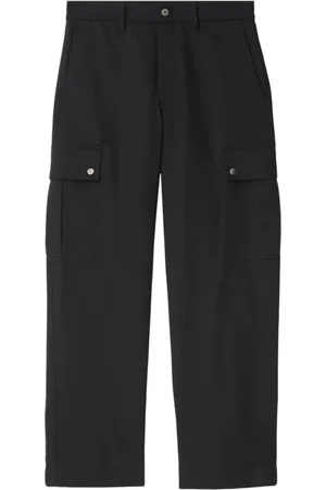 Burberry Byxor, Herr, L, Bomull, Svarta Stretch Bomullsblandningsbyxor