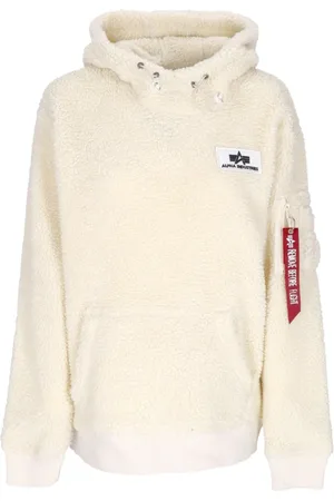 Alpha Industries Sweatshirts & Hoodies, Herr, S, Polyester, Sherpa Teddy Hoodie Off White