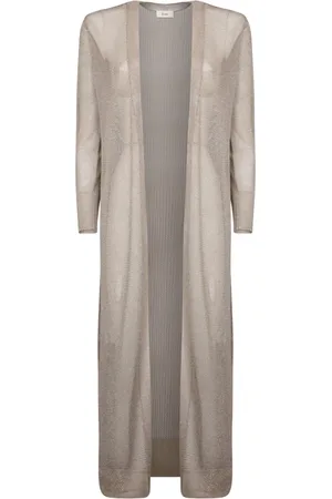 HERNO Stickade tröjor & koftor, Dam, S, Silver Lurex Draperad Kofta