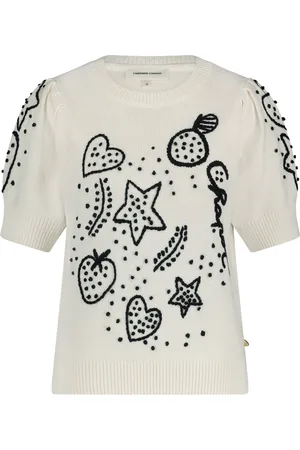 Fabienne Chapot Stickade tröjor & koftor, Dam, 2Xl, Edo Short Sleeve Pullover