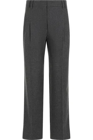 Brunello Cucinelli Byxor, Dam, S, Kashmir, Cropped flanellbyxor