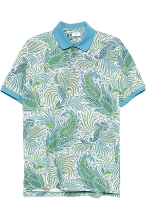 Etro Topp, Herr, L, Blå pikétröja med ficka