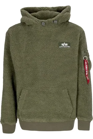 Alpha Industries Sweatshirts & Hoodies, Herr, S, Teddy Hoodie i Sage