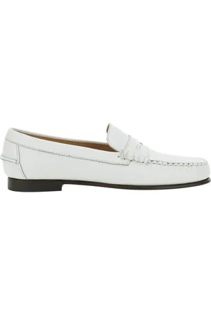 SEBAGO Skor, Dam, 38 EU, Läder, Vita Läderloafers med Sned Tå