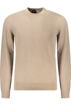 HUGO BOSS Stickade tröjor & koftor, Herr, XL, Bomull, Kontrastig Crew Neck Sweater