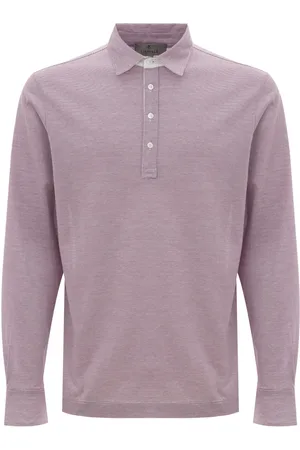 CANALI Topp, Herr, L, Bomull, Långärmad rosa pikétröja