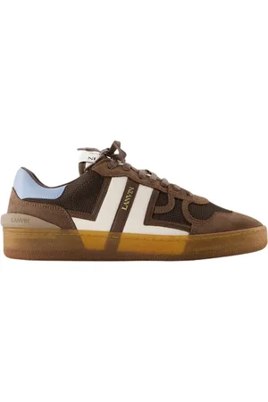 Lanvin Skor, Herr, 40 EU, Läder, Brun Läder Clay Sneakers med Snören